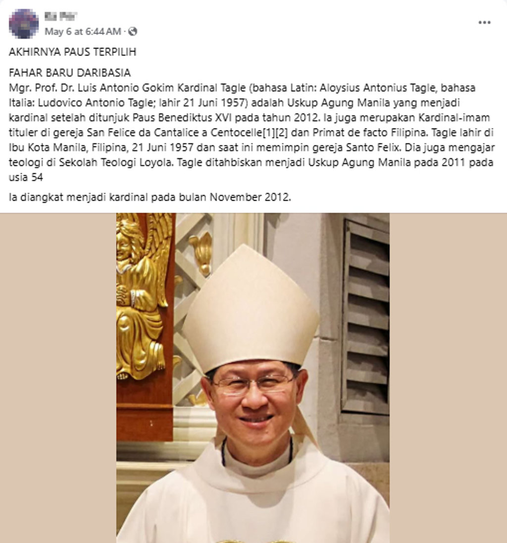 HEADER PERIKSA FAKTA Kardinal Tagle dari Filipina 