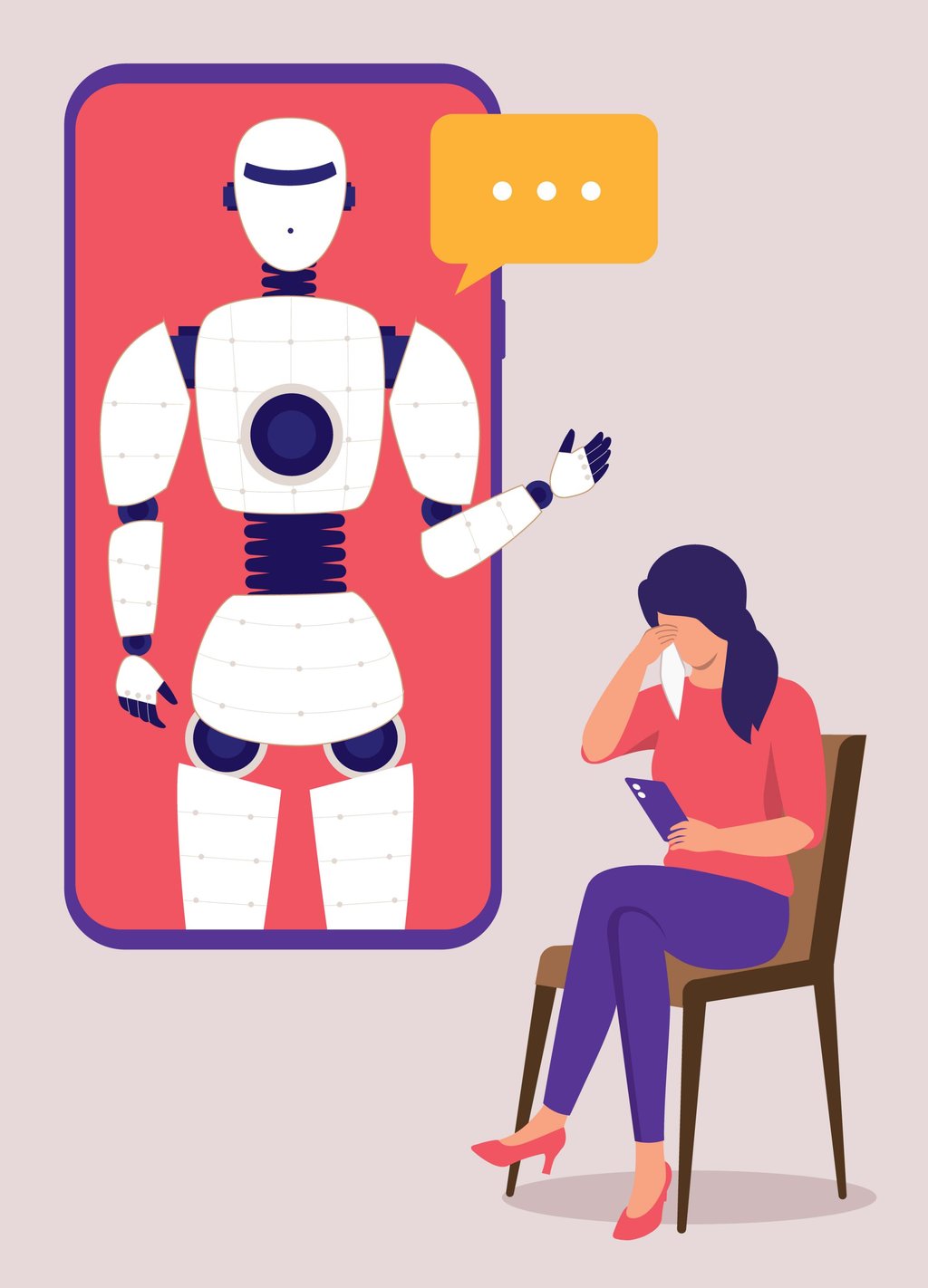 ilustrasi dukungan psikologis AI. FOTO/iStockphoto ilustrasi dukungan psikologis AI