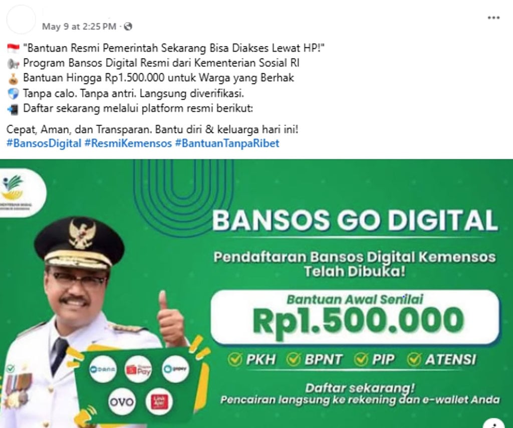 PERIKSA FAKTA Pendaftaran Bansos Go Digital 