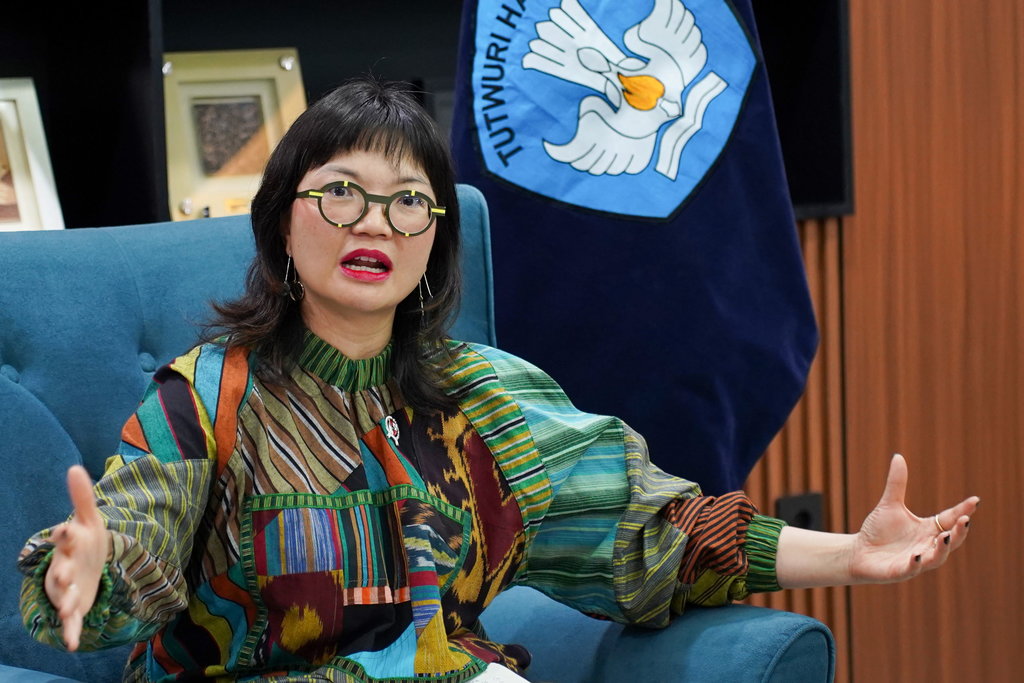 Wamendiktisaintek Stella Christie memberikan keterangan terkait program Sekolah Garuda di Jakarta, Sabtu (17/5/2025).ANTARA FOTO/Ferlian Septa Wahyusa/rwa. Pengarahan program Sekolah Garuda