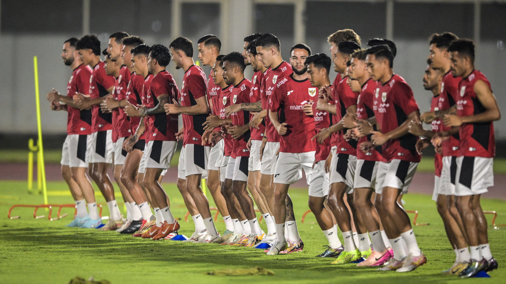 Latihan Timnas Indonesia jelang melawan China