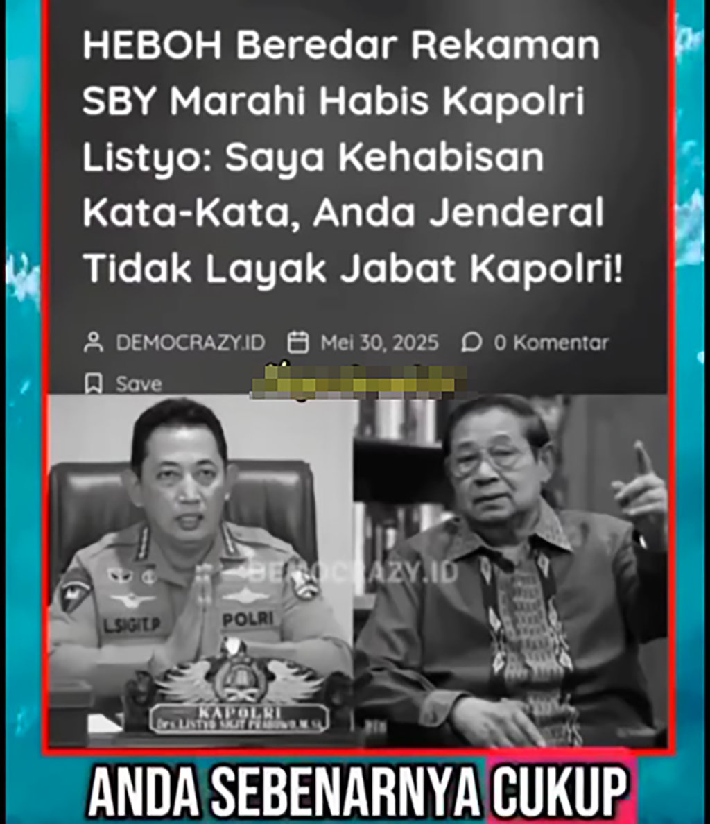 Periksa Fakta Rekaman Suara SBY