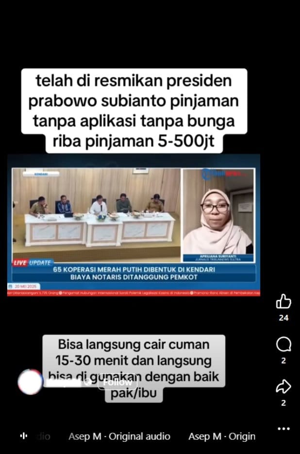 Periksa Fakta Pinjaman Koperasi Merah Putih