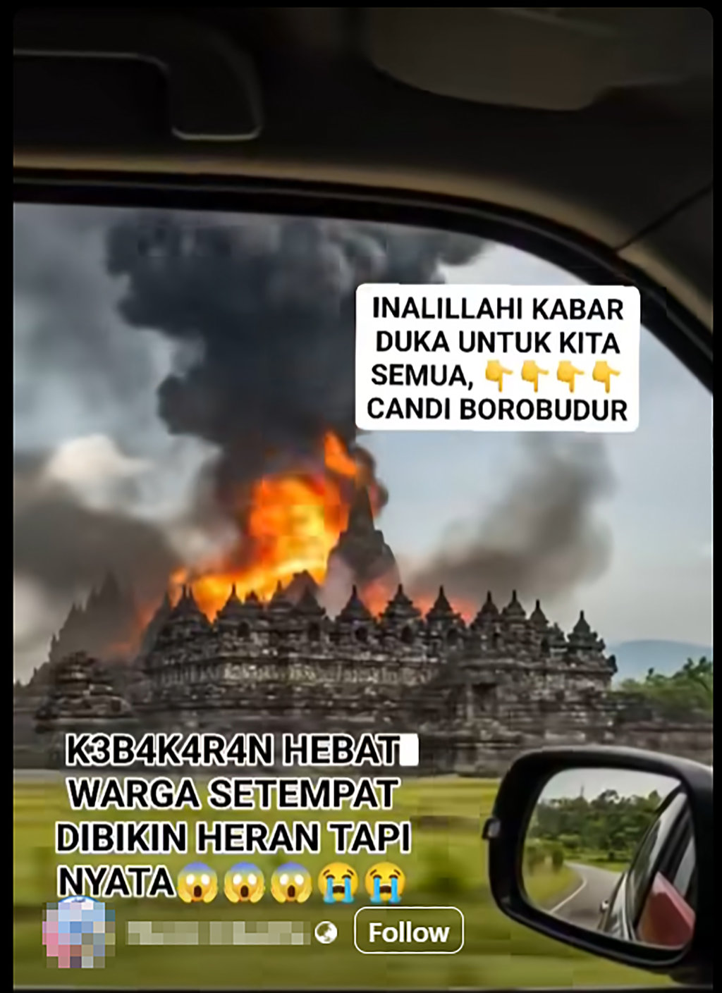 Periksa Fakta Candi Borobudur Terbakar