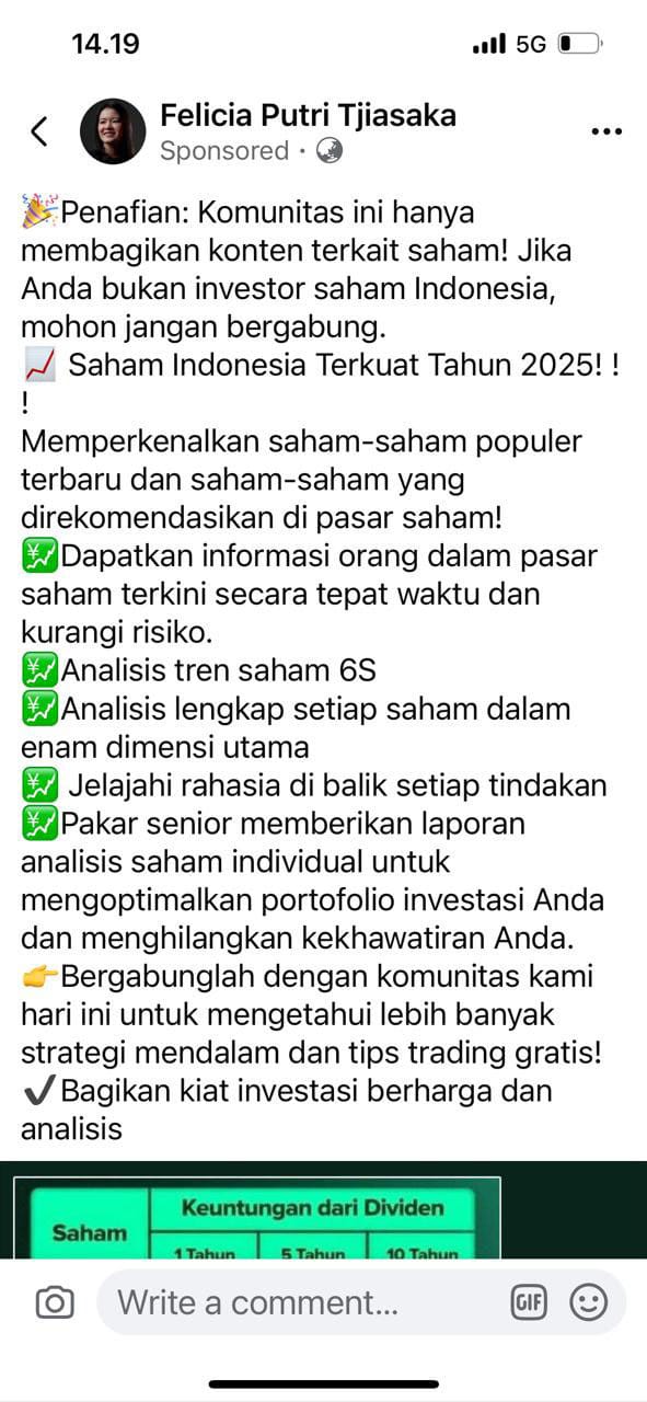  iklan Facebook akun penipu
