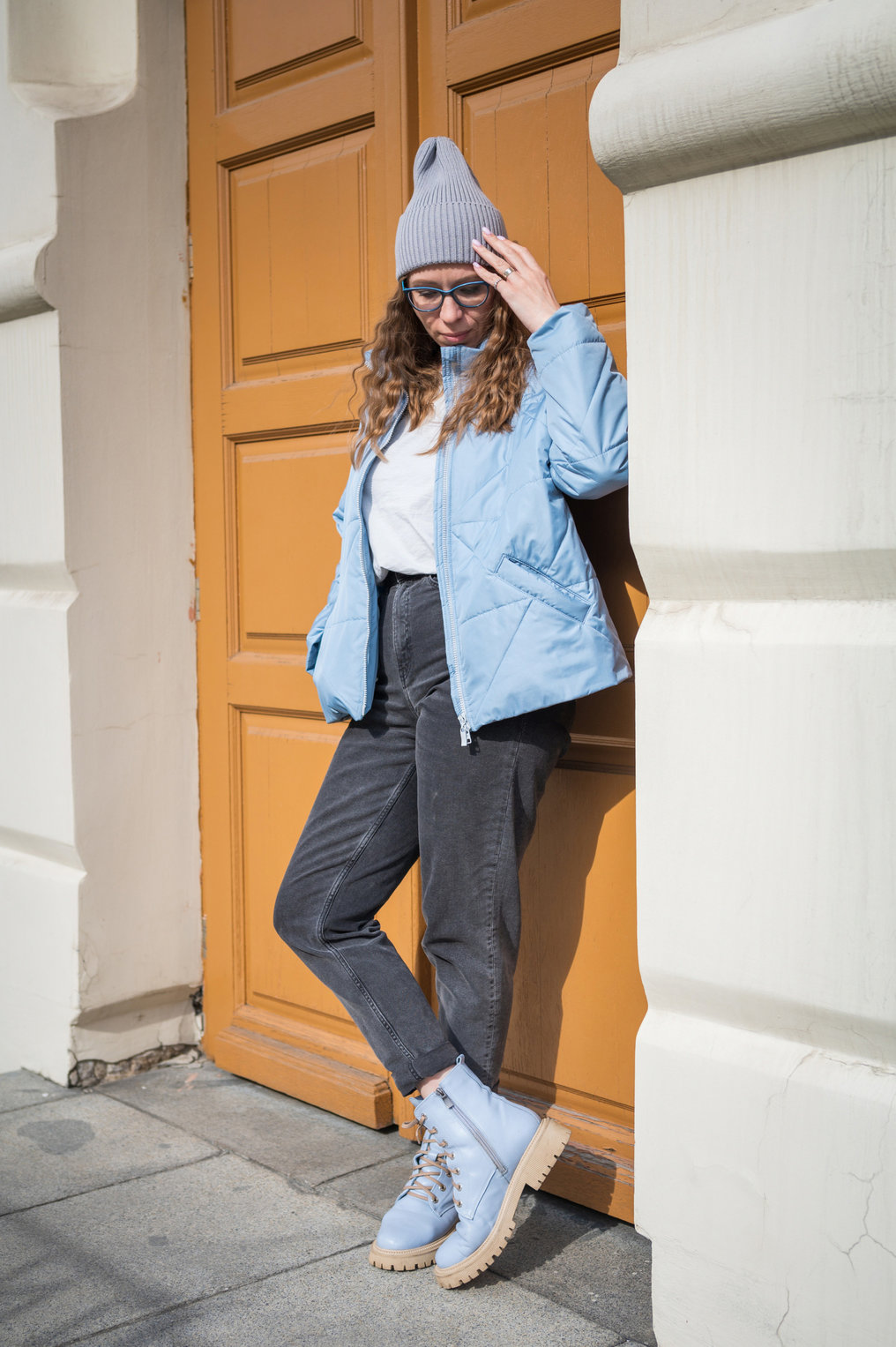 Baju Jaket Parka Crop dan Inner Putih