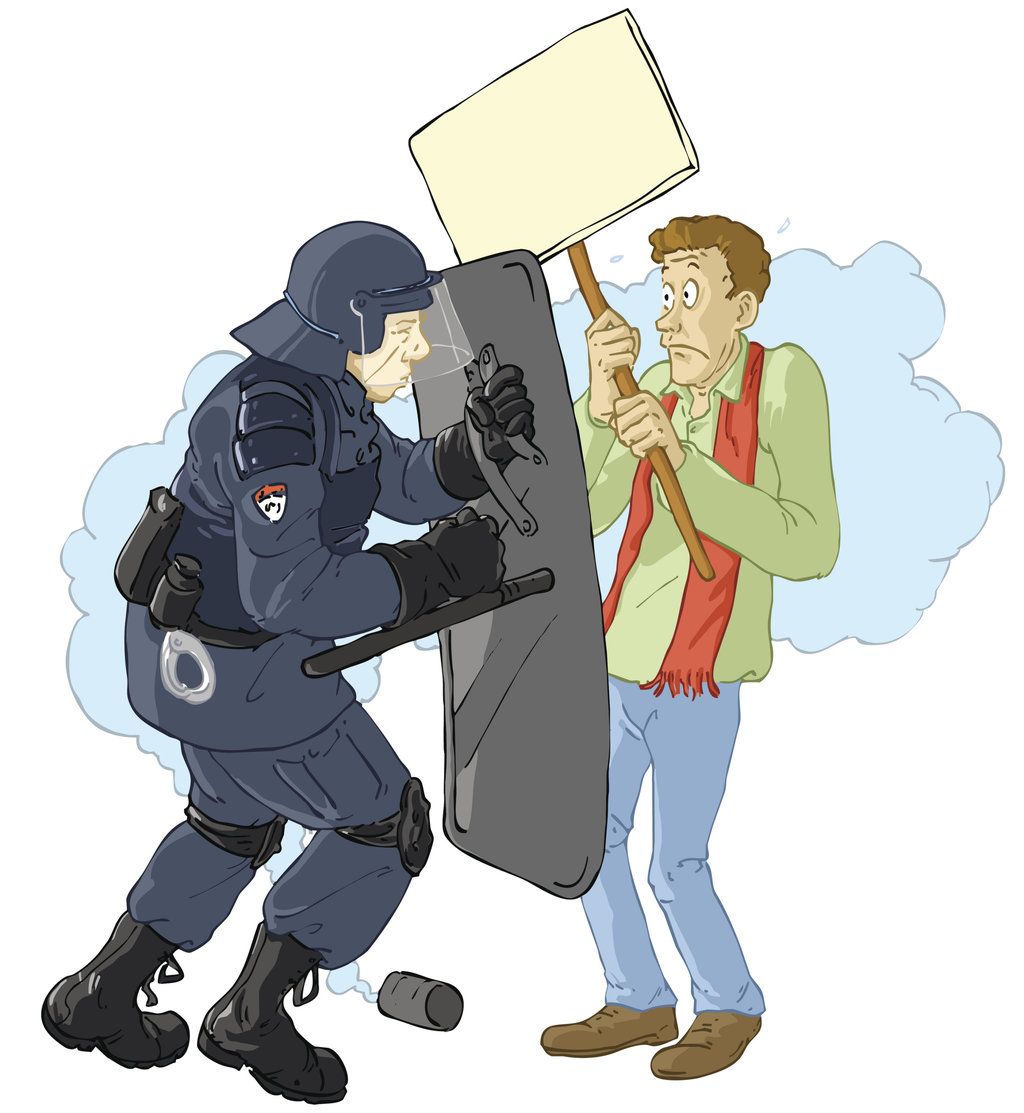 ilustrasi militerisasi polisi 