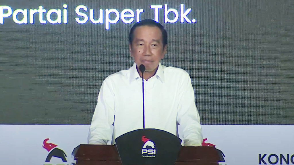 Presiden Ke7 RI Joko Widodo saat Kongres PSI Partai Super Terbuka di Solo, Jawa Tengah, Sabtu (19/7/2025). Youtube/PSI Joko Widodo