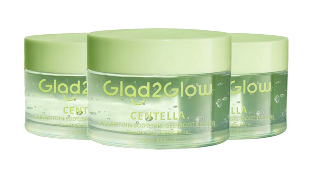 Glad2Glow Centella Soothing Moisturizer Gel Cica Pelembab Wajah 55g Pengontrol Minyak Pelembab Menyembuhkan Jerawat Glad2Glow Centella