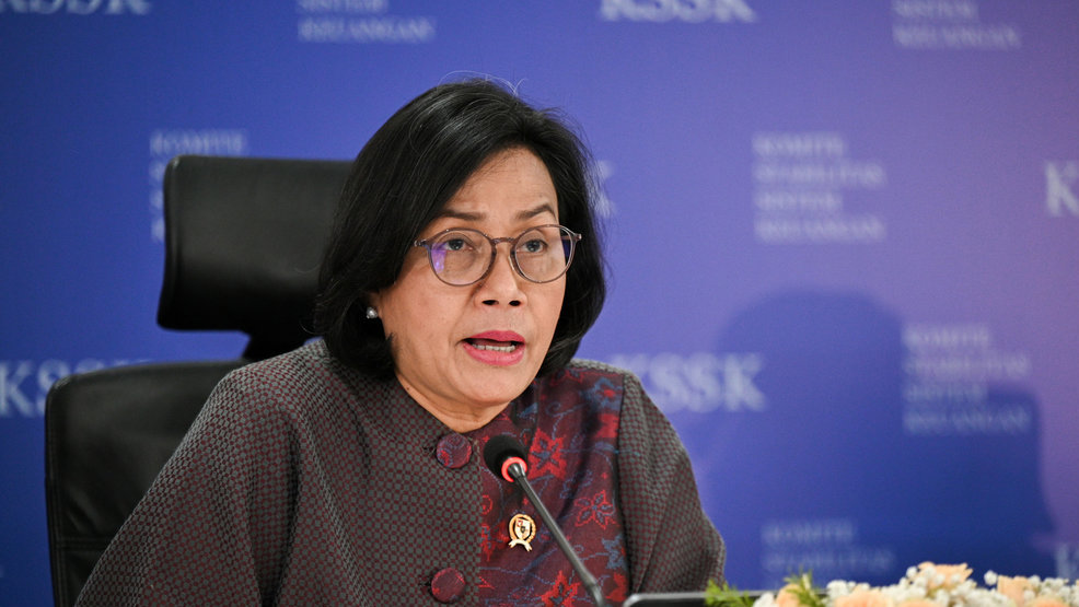 Menteri Keuangan Sri Mulyani Indrawati menyampaikan hasil rapat berkala Komite Stabilitas Sistem Keuangan (KSSK) di Kantor LPS, Jakarta, Senin (28/7/2025). ANTARA FOTO/Fauzan/nz Stabilitas sistem keuangan Indonesia masih terjaga