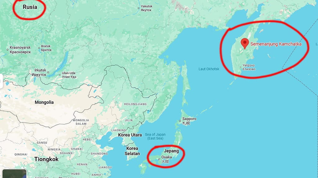 Semenanjung Kamchatka. foto/Googlemaps Semenanjung Kamchatka