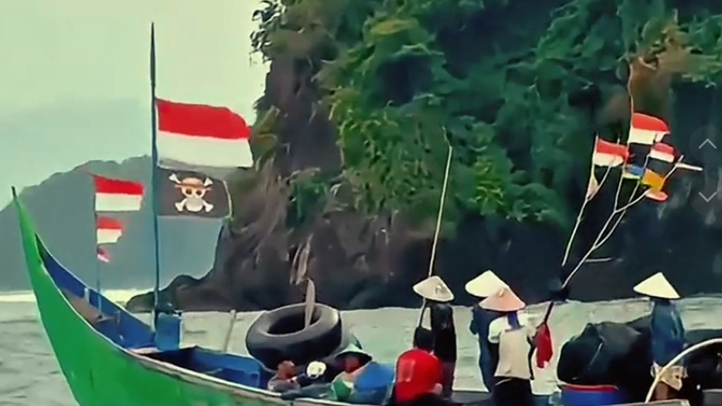 Bendera One Piece yang lagi viral di medsos. FOTO/tangkapan layar TikTok Bendera One Piece