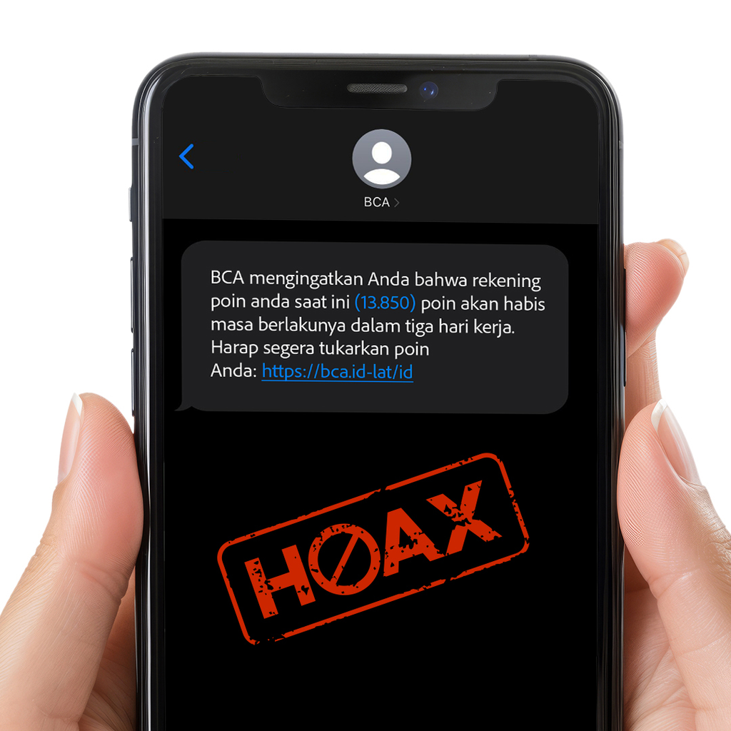 Contoh isi SMS penipuan.