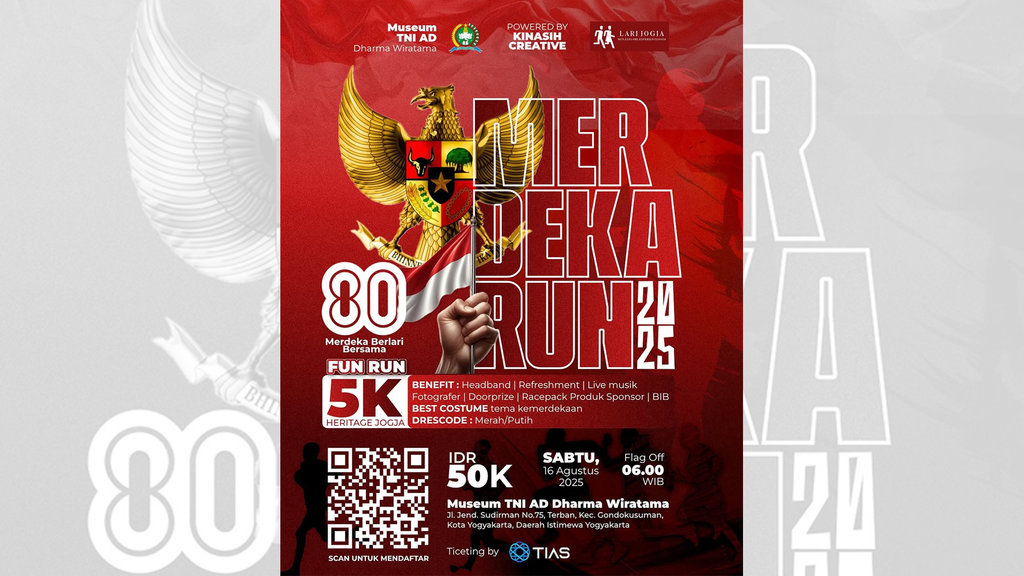 Poster Merdeka Run 2025. (Instagram/@lari_jogja) Poster Merdeka Run 2025