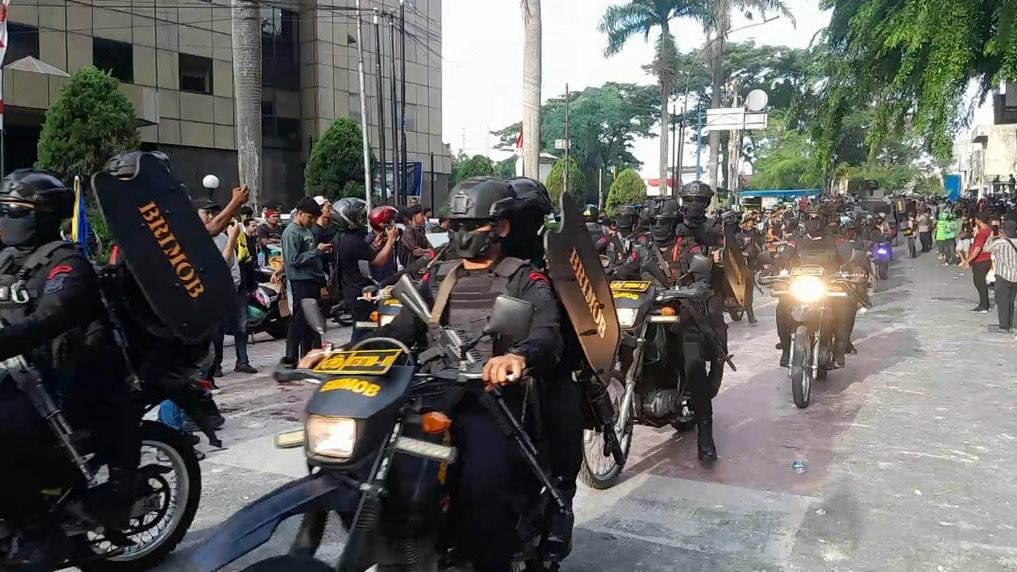 Satuan Brimob. Foto/Nanda Fahriza Batubara Personel Brimob