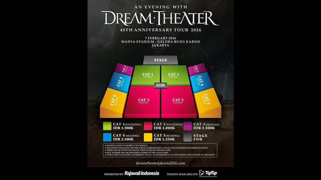 Konser Dream Theater di Jakarta. (Instagram/@rajawaliindonesia) Konser Dream Theater di Jakarta