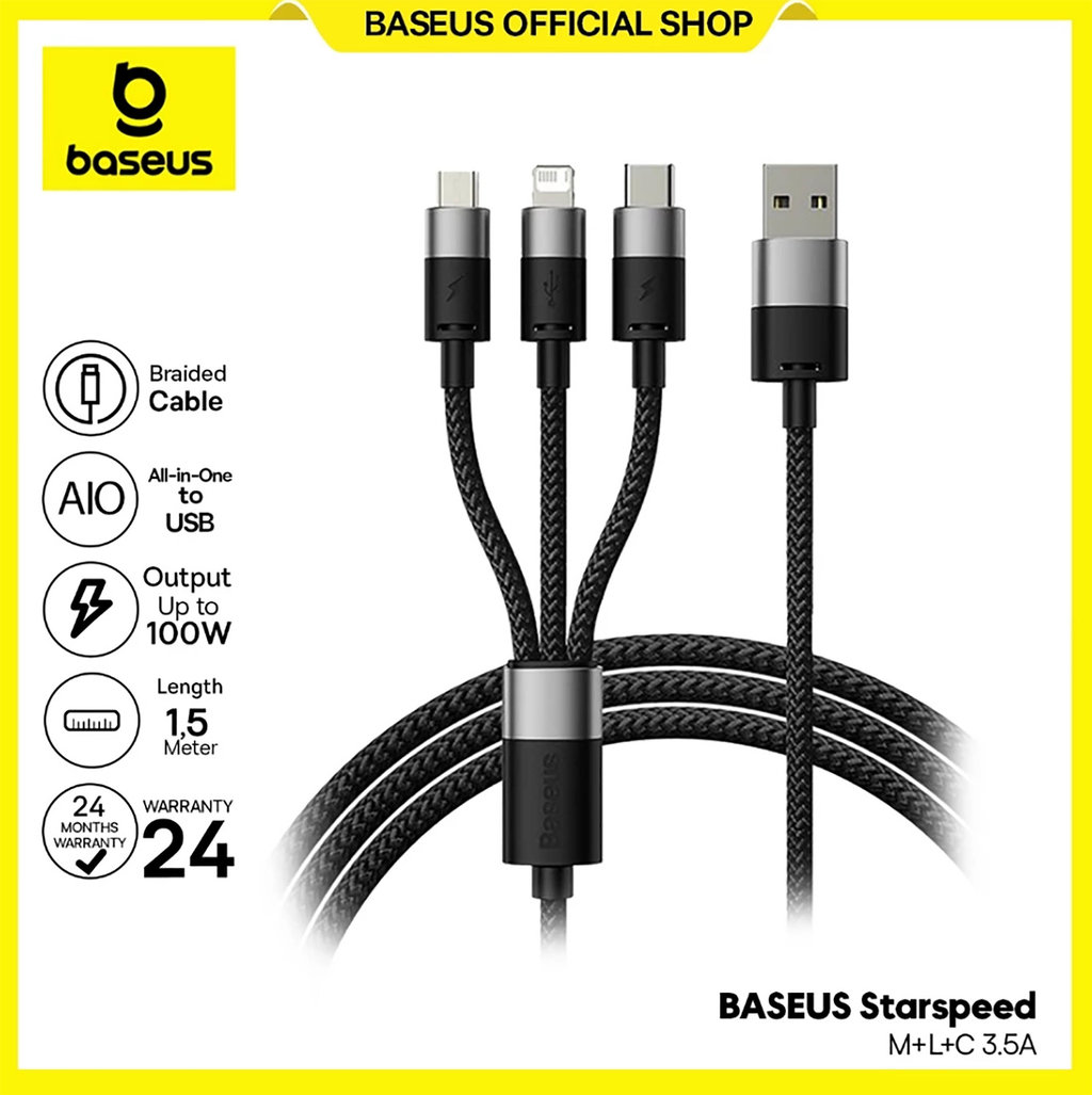 Baseus StarSpeed 1-for-3 Fast Charging. foto/Basseus Baseus StarSpeed 1-for-3 Fast Charging