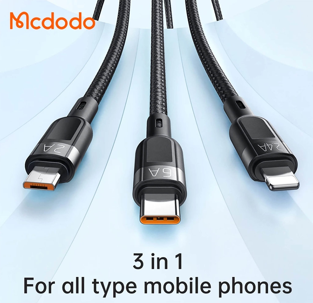 MCDODO Kabel 3in 1. foto/mcdodo MCDODO Kabel 3in 1