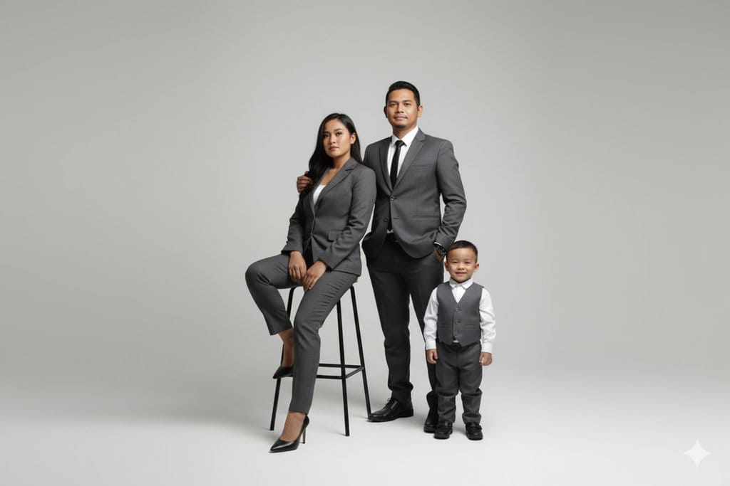 Hasil generator AI, Gemini AI Foto keluarga. FOTO/Gemini AI Gemini AI Foto keluarga