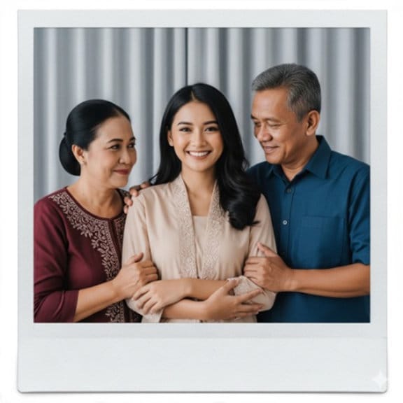 Hasil generaor AI, Gemini AI Foto keluarga. FOTO/Gemini AI Foto Keluarga Gemini AI Polaroid