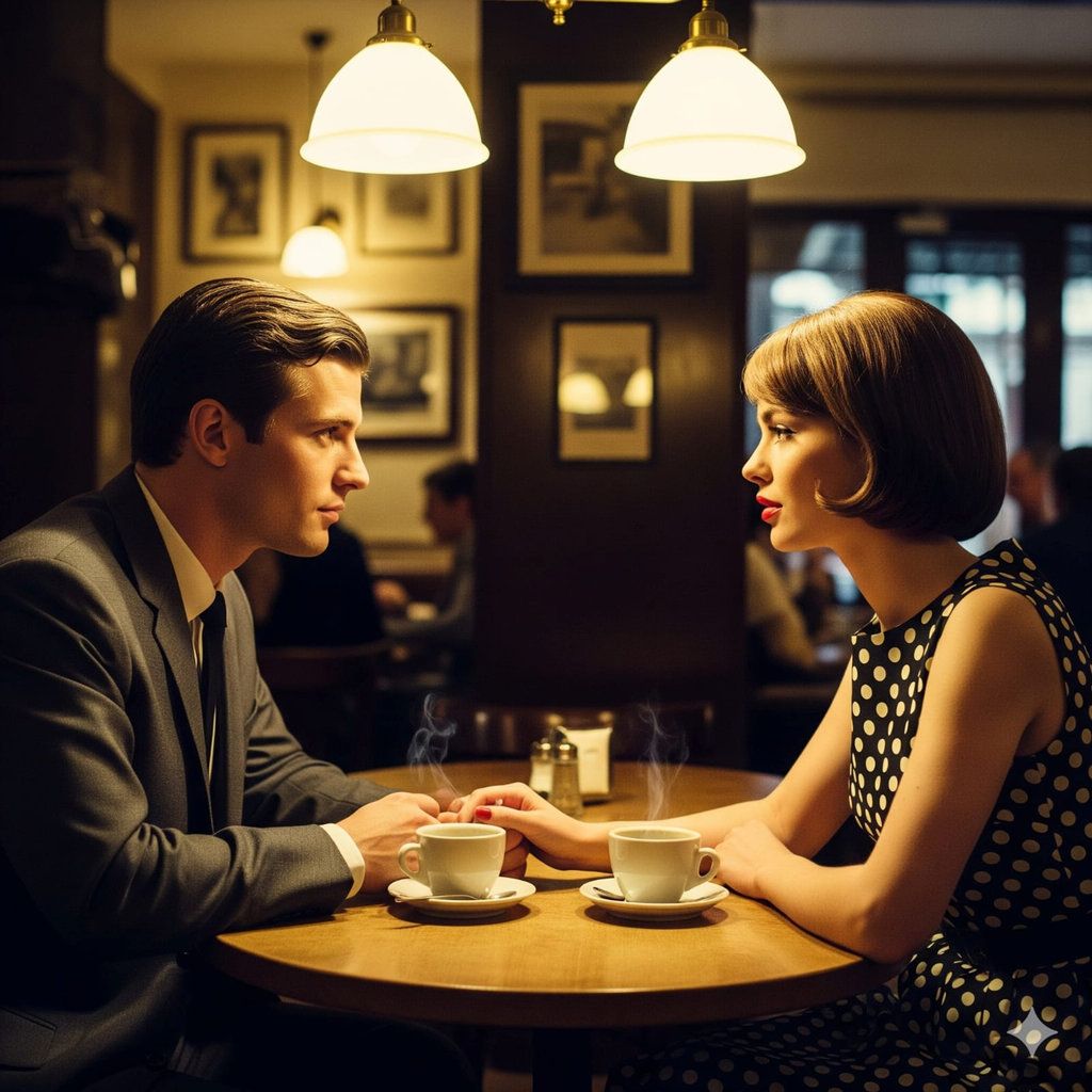 Hasil Generaor AI, Retro Couple. FOTO/Gemini AI Prompt Gemini AI Retro Couple