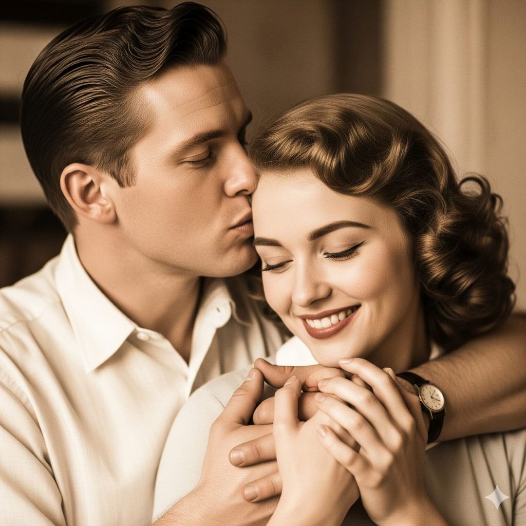 Hasil Generaor AI, Retro Couple. FOTO/Gemini AI Prompt Gemini AI Retro Couple