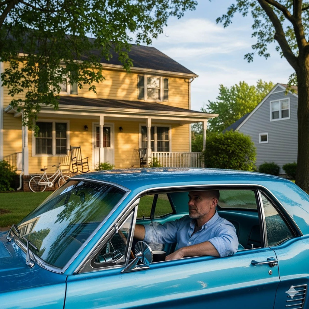 Prompt ai foto di mobil depan rumah. foto/Google Gemini AI Prompt ai foto mobil depan rumah