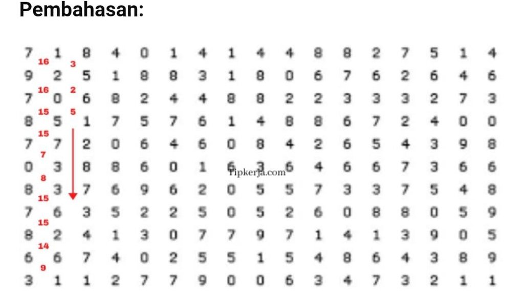 Simulasi Tes Pauli. foto/Tipkerja Simulasi Tes Pauli