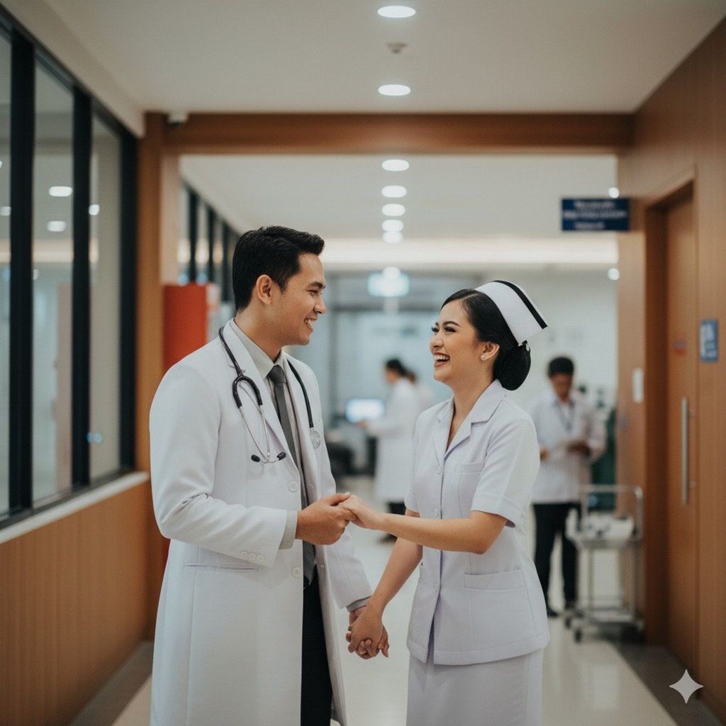 Hasil Generaor AI, Foto Prewedding Profesi. FOTO/Gemini AI Prompt Foto Prewedding Profesi