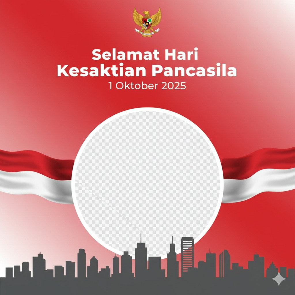 Hasil Generator AI, Gemini AI Twibbon Hari Kesaktian Pancasila. FOTO/Gemini AI Prompt Gemini AI Twibbon Hari Kesaktian Pancasila