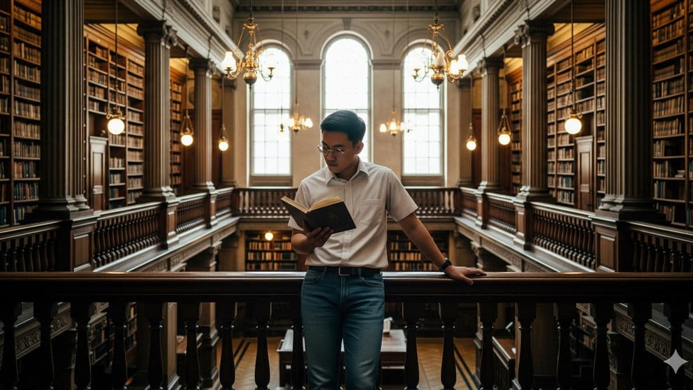 Prompt AI Foto di Perpustakaan