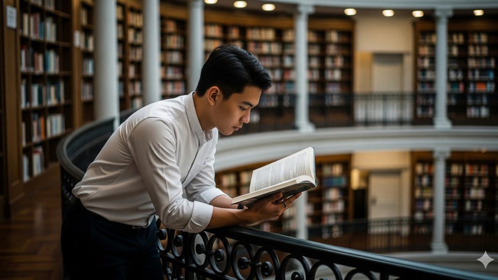 Prompt AI Foto di Perpustakaan