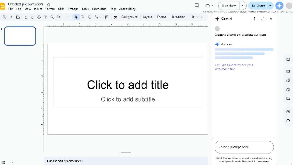 Prompt AI Gemini Google Slide