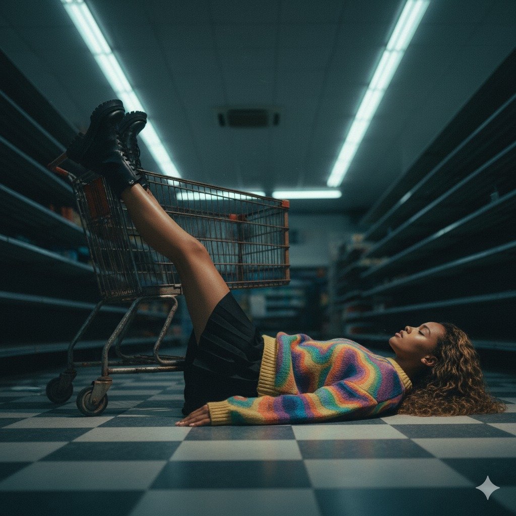 prompt AI foto di troli belanja