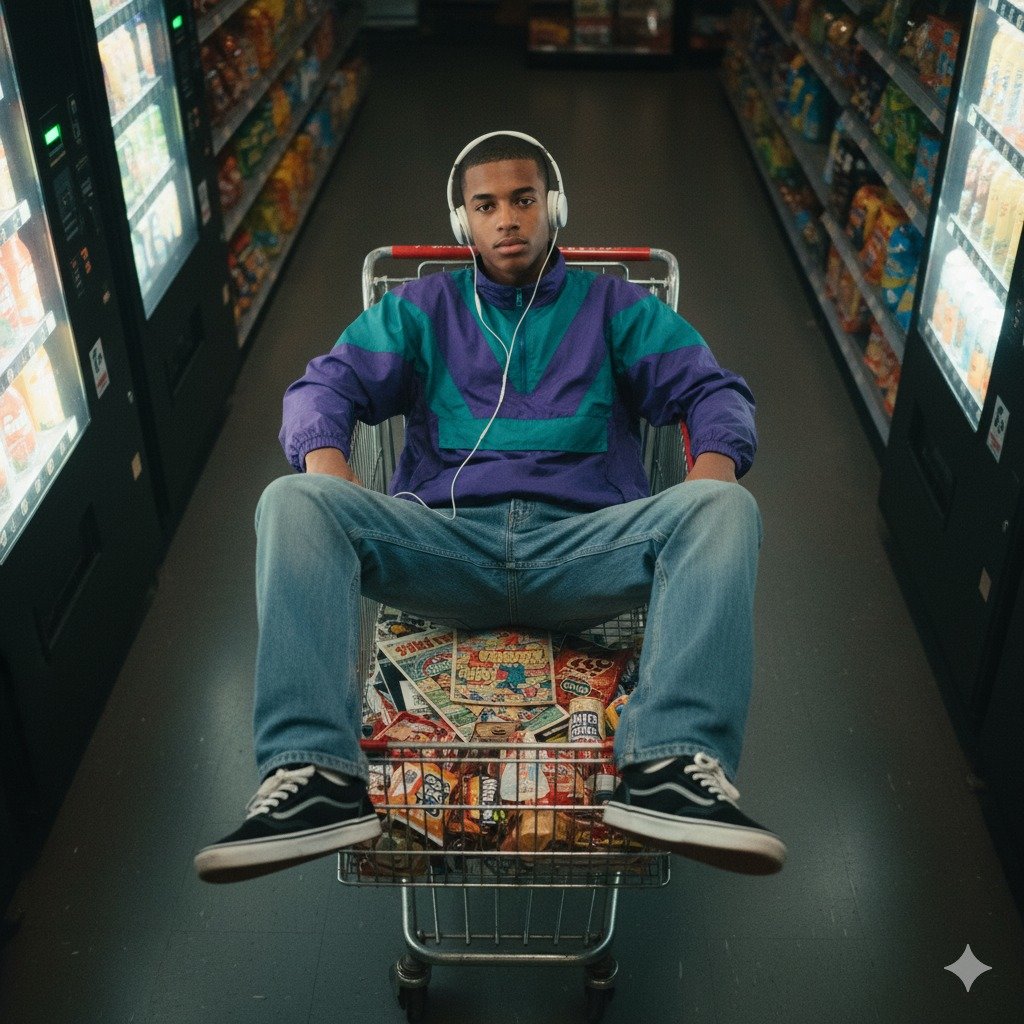 prompt AI foto di troli belanja