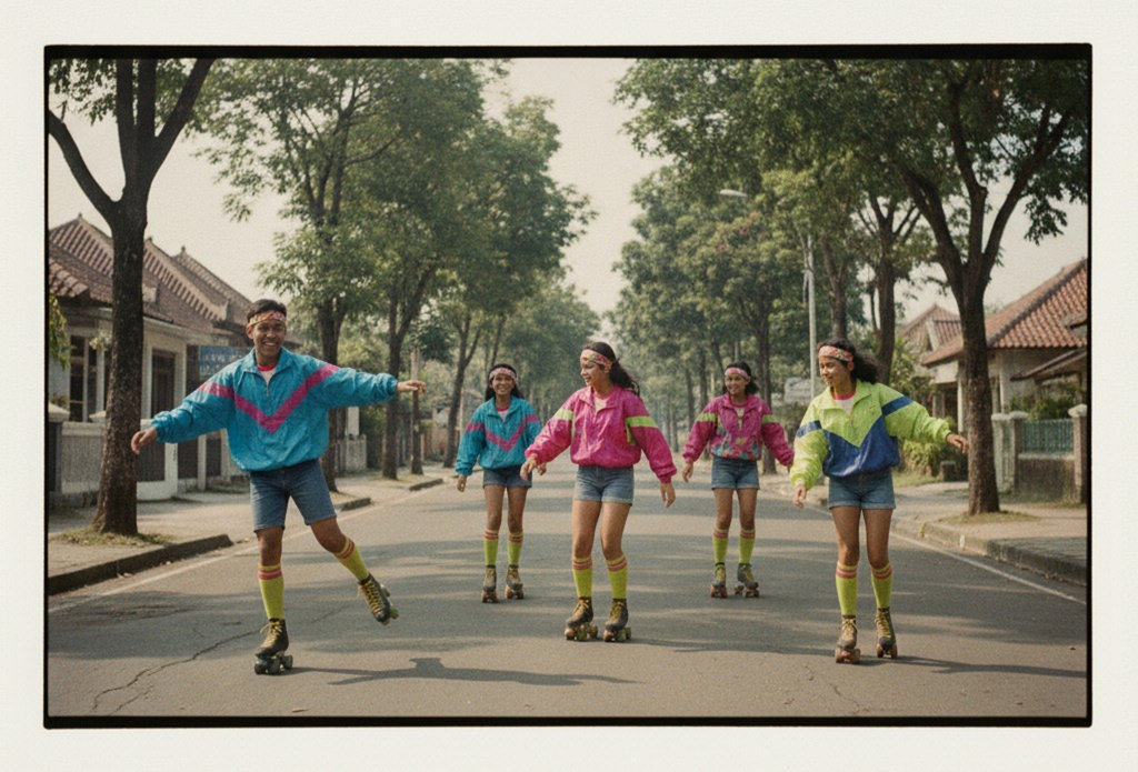 Hasil Generator AI, Gemini AI Foto Bergaya Retro Tahun 80-an. FOTO/Gemini AI Prompt Gemini AI Foto Bergaya Retro Tahun 80-an