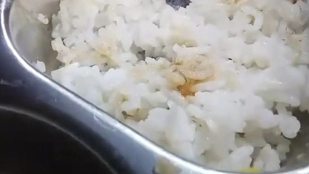 Temuan ulat pada menu MBG siswa SMK Yohanes XXIII Maumere, Kamis (25/9/2025). tirto.id/Mario Sina Temuan Ulat pada Menu MBG di Sikka