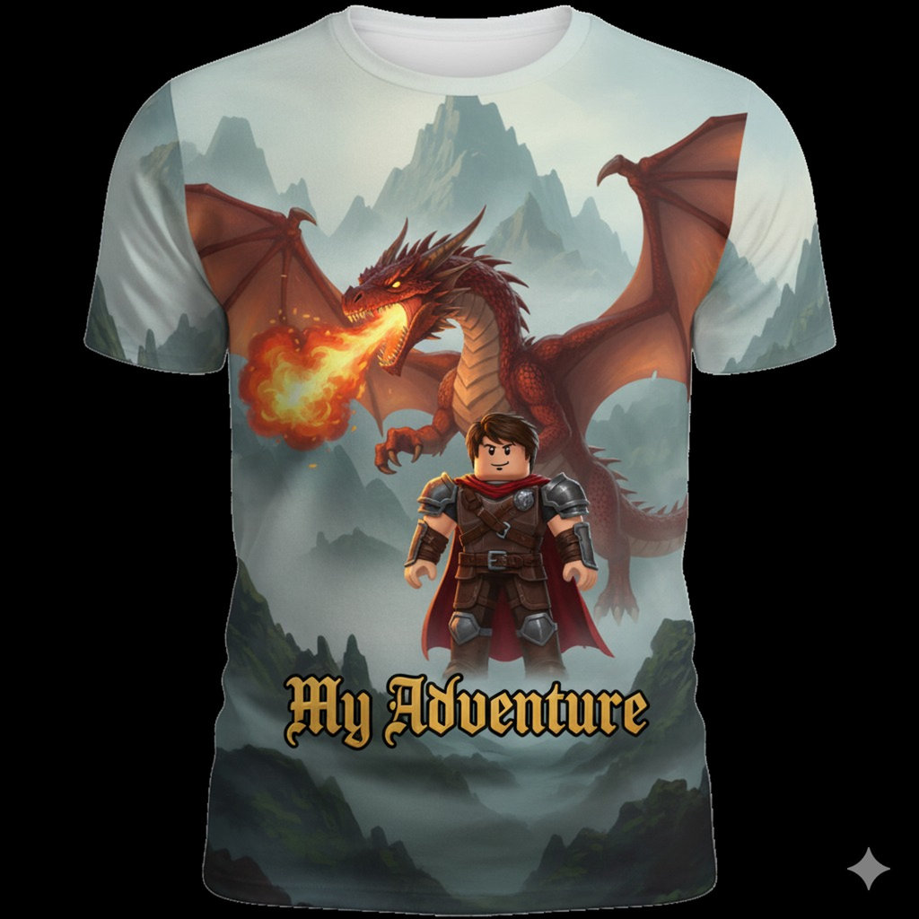 Hasil generator AI, prompt AI t-shirt Roblox. FOTO/Gemini AI prompt AI t-shirt Roblox