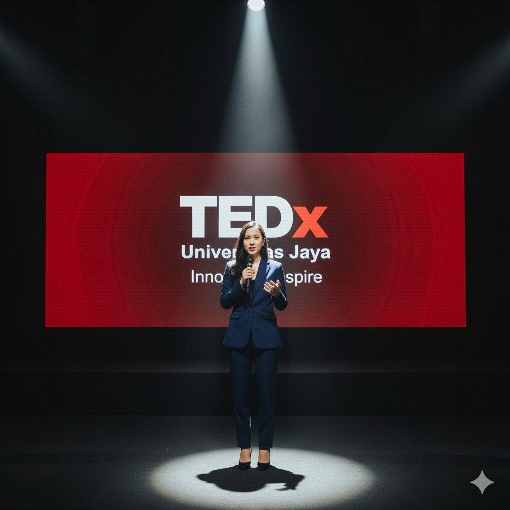 Hasil geerator AI, Prompt AI Foto Pembicara Seminar. FOTO/Gemini AI Prompt AI Foto Pembicara Seminar