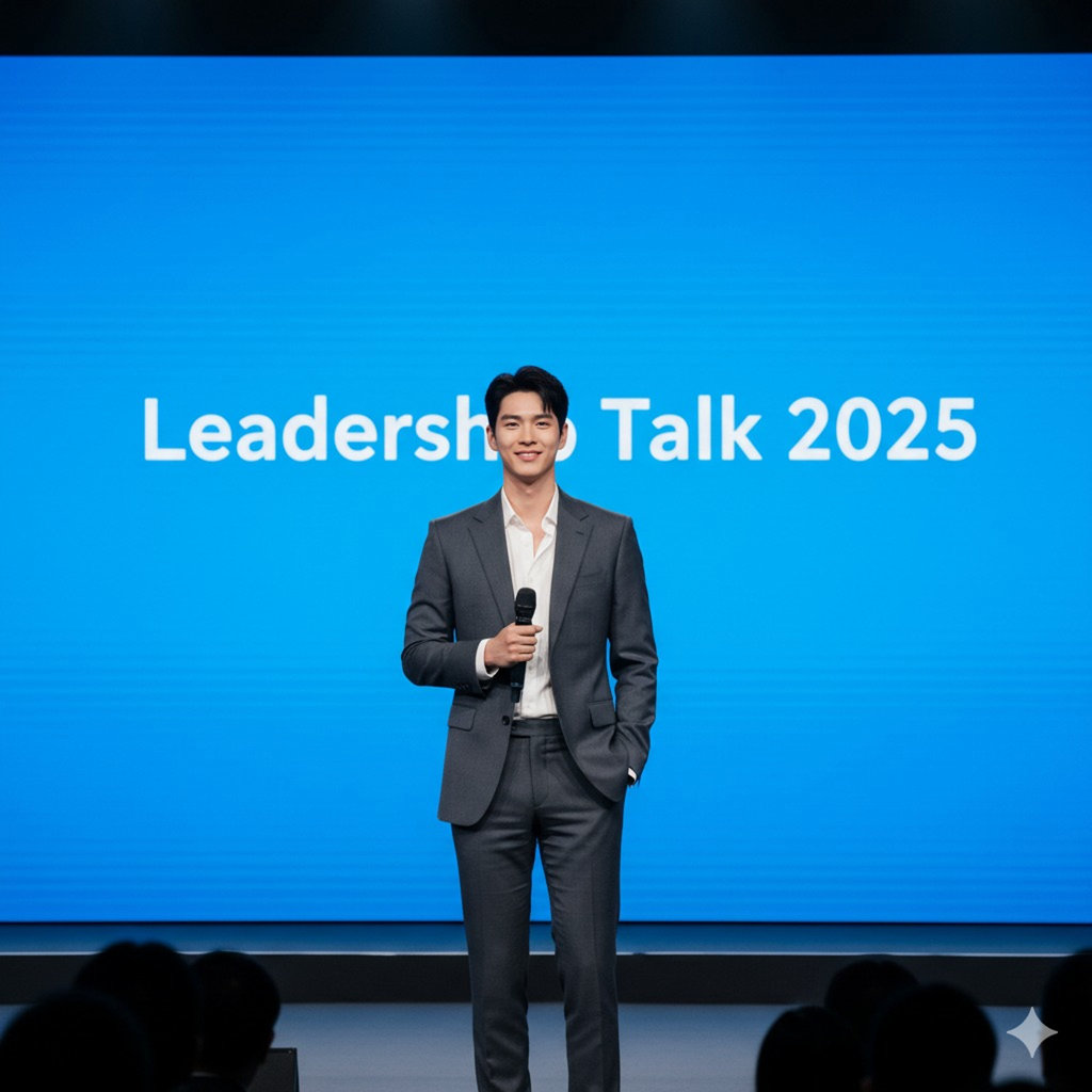 Hasil geerator AI, Prompt AI Foto Pembicara Seminar. FOTO/Gemini AI Prompt AI Foto Pembicara Seminar