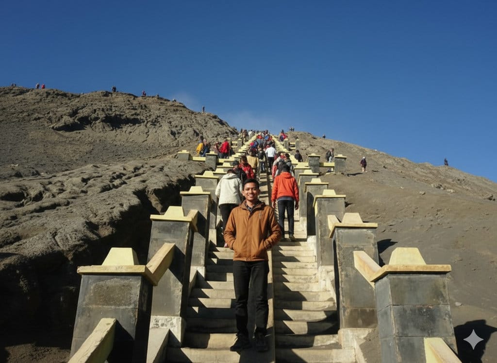 Hasil Generator AI, Prompt Gemini AI Foto di Gunung Bromo. FOTO/Gemini AI Prompt Gemini AI Foto di Gunung Bromo