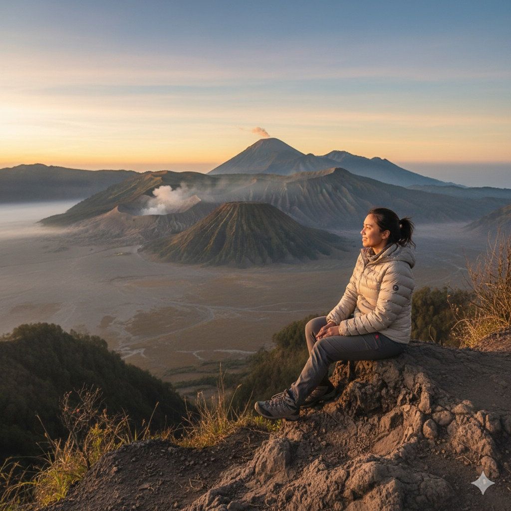 Hasil Generator AI, Prompt Gemini AI Foto di Gunung Bromo. FOTO/Gemini AI Prompt Gemini AI Foto di Gunung Bromo