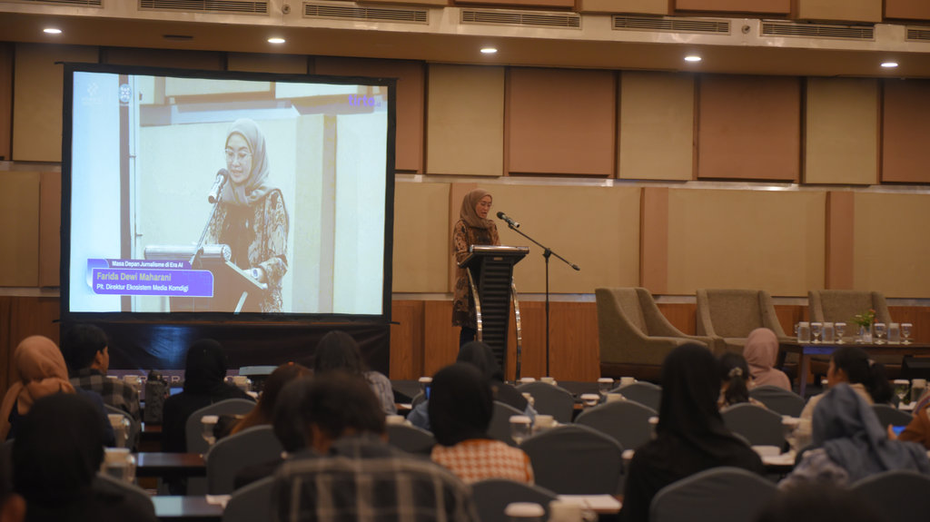Media Talk Masa Depan Jurnalisme di Era AI yang diselenggarakan oleh Komdigi dan Dewan Pers berhasil digelar di Yogyakarta, Senin (6/10/2025). tirto.id/Fuad Media Talk Jurnalisme di Era AI
