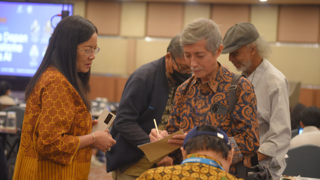 Media Talk Masa Depan Jurnalisme di Era AI yang diselenggarakan oleh Komdigi dan Dewan Pers berhasil digelar di Yogyakarta, Senin (6/10/2025). tirto.id/Fuad Media Talk Jurnalisme di Era AI