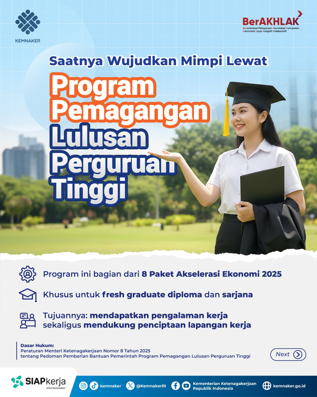 Program Pemagangan Lulusan Perguruan Tinggi. (FOTO/dok. Kemnaker) Body Artikel Kemnaker Bonus 6