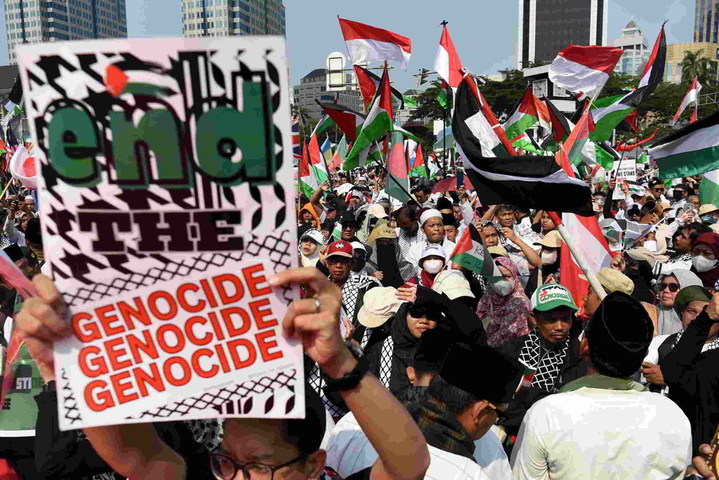 Aksi solidaritas kemerdekaan Palestina di Jakarta