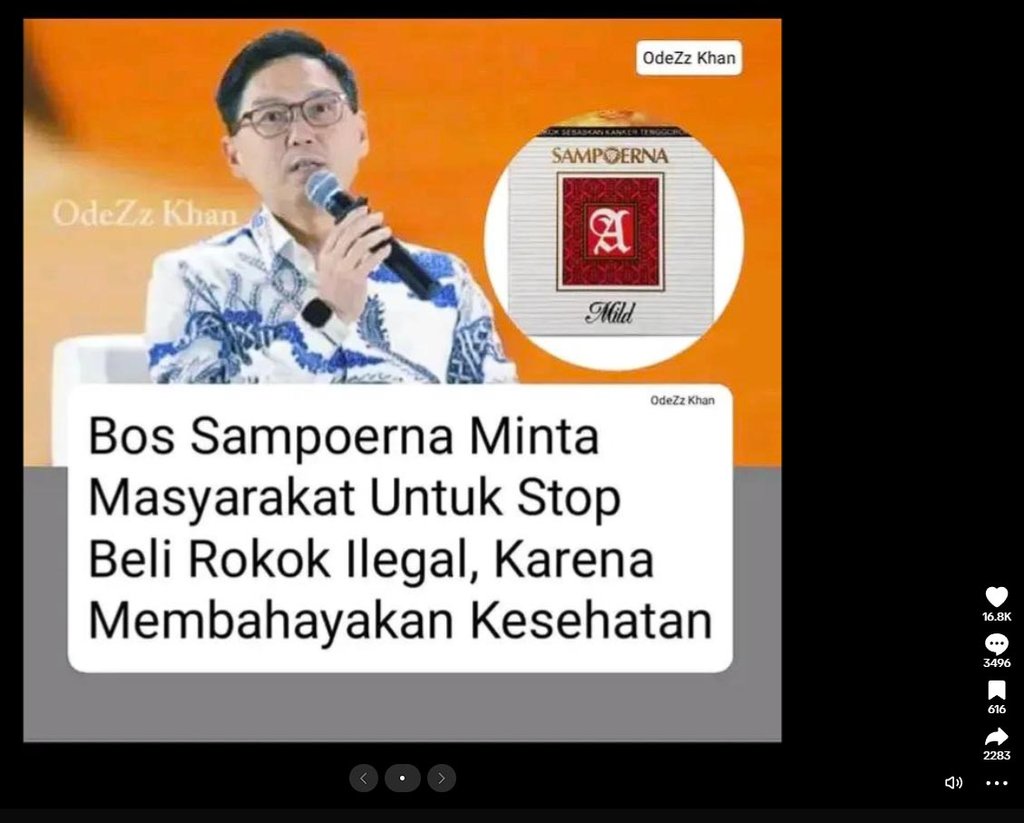 Periksa Fakta Bos Sampoerna. foto/Hotline periksa Fakta tirto Periksa Fakta Bos Sampoerna