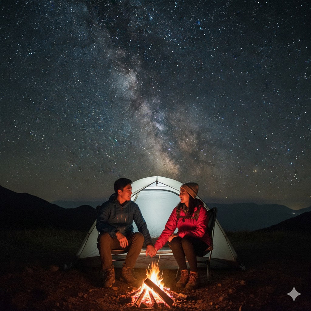 Hasil generator AI, Prompt AI Foto Pasangan di Gunung. FOTO/Gemini AI Prompt AI Foto Pasangan di Gunung