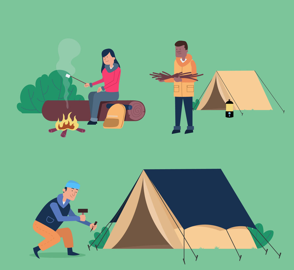 Ilustrasi berkemah. FOTO/idn.freepik.com ilustrasi berkemah