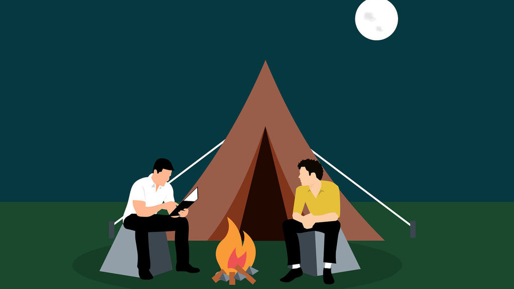 ilustrasi berkemah